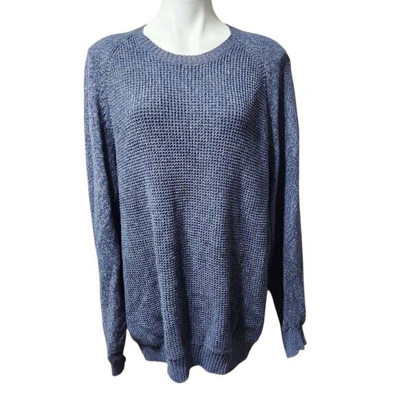 Weatherproof vintage waffle knit sweater heathered blue XXL - Picture 1 of 8